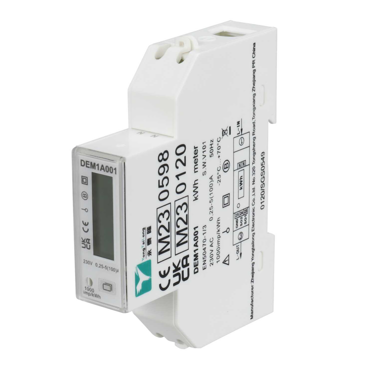 Rolec 100A 230V MID B Modular Single Phase Electronic Meter (ACEU0225