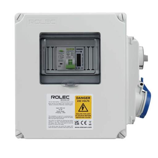 Rolec LSHU 16A Interlocked 1 Way 10A RCBO Metered Caravan Hook Up Point
