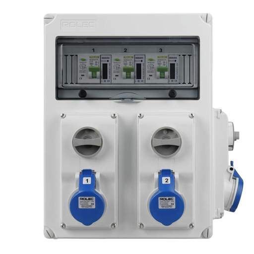 Rolec LSHU 16A Interlocked 3 Way 10A RCBO Metered Caravan Hook Up Point