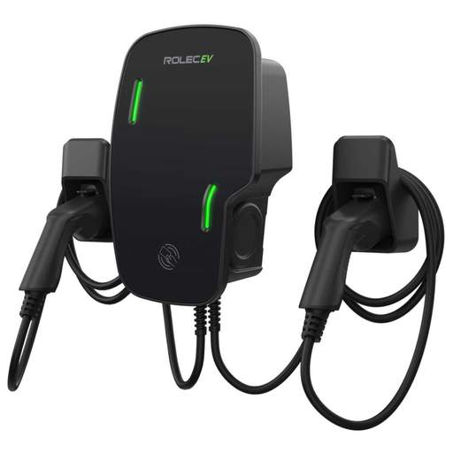 Rolec EV Zura Smart EV Charger 7.4kW 2 x Type 2 5m Tethered Lead Black