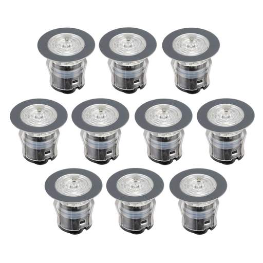 Saxby Lighting IkonPro LED CCT 35mm Stainless Steel Decking Kit 6500K / Blue (Pack of 10)