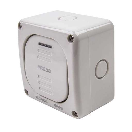 Scame 20A DP 1 Gang 1 Way Switch IP66 Grey