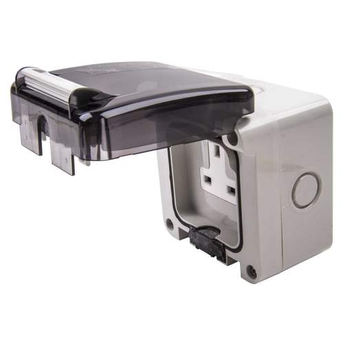 Scame 1 Gang 13A Unswitched Socket IP66 Grey