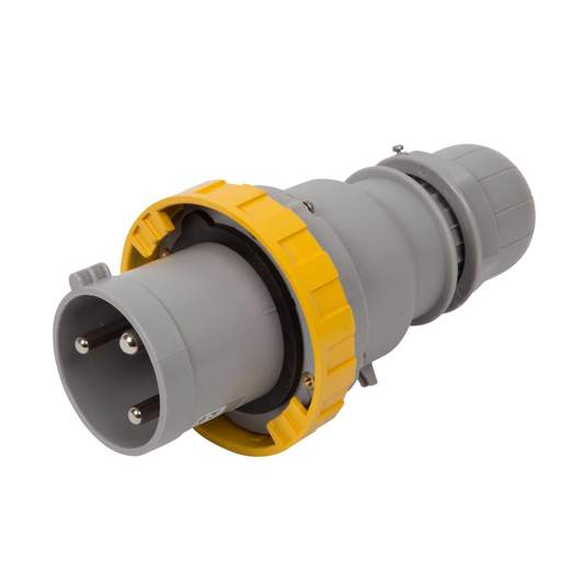 Scame Optima 63A 2P+E 110V Plug IP67 Yellow