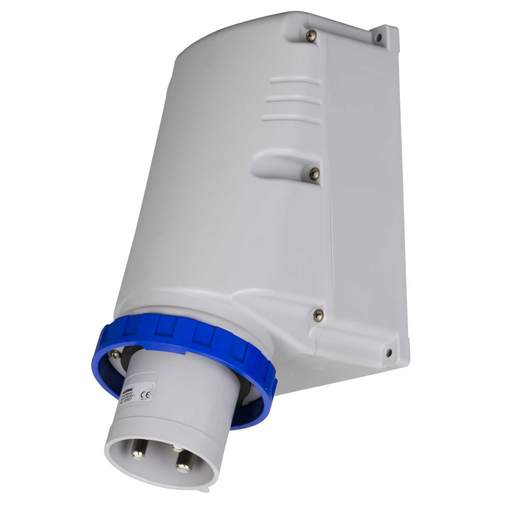 Scame Optima-Top 125A 2P+E 230V Wall Mounted Appliance Inlet IP67 Blue