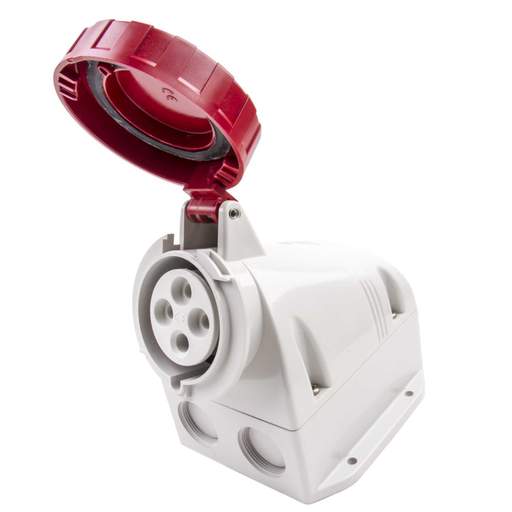 Scame OPTIMA-TOP 32A 3P+E 415V Wall Mounted Socket Red IP67 Red