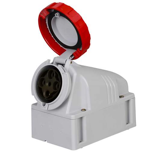 Scame OPTIMA-TOP 63A 3P+E 415V Wall Mounted Socket IP67 Red