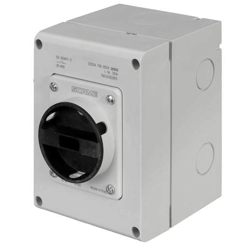 Scame 15A 3 Pole 800V DC  Surface Mounting Isolator IP65