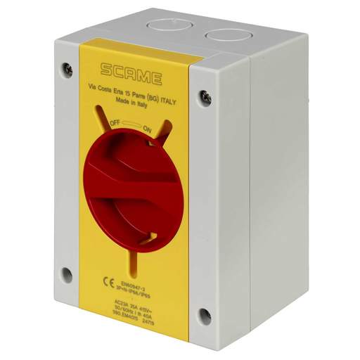 Scame 40A 4 Pole IP65 Isolator Switch