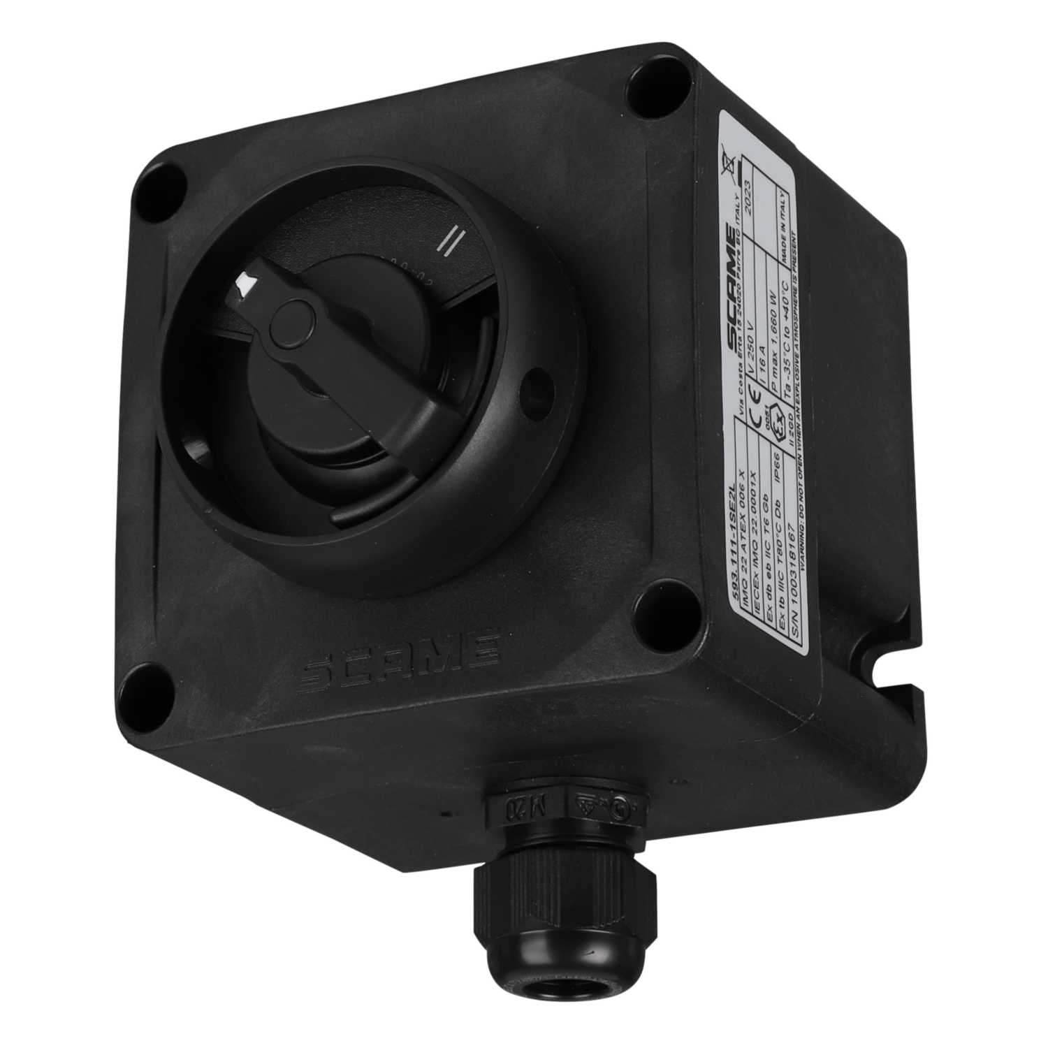 Scame 2 Position Rotary Lockable Selector Switch Ex Control Station (593.1111SE2L) CEF