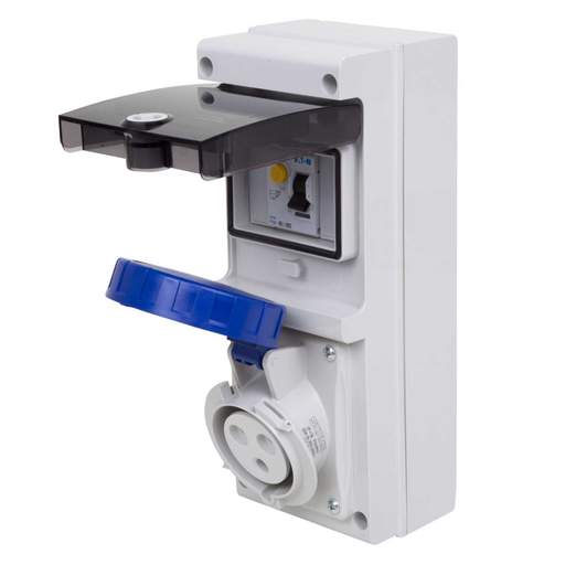 Scame Block Combi-Unit 32A 2P+E 230V RCD Protected Socket IP66