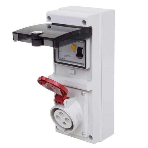 Scame Block Combi-Unit 32A 3P+E 415V RCD Protected Socket IP44