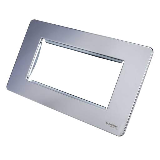 Schneider GET Ultimate 2 Gang 4 Module Screwless Face Plate Polished Chrome