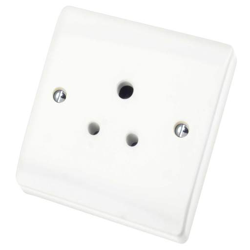 Scolmore Click Curva 5A 1 Gang Unswitched Socket White (CCA038) | CEF