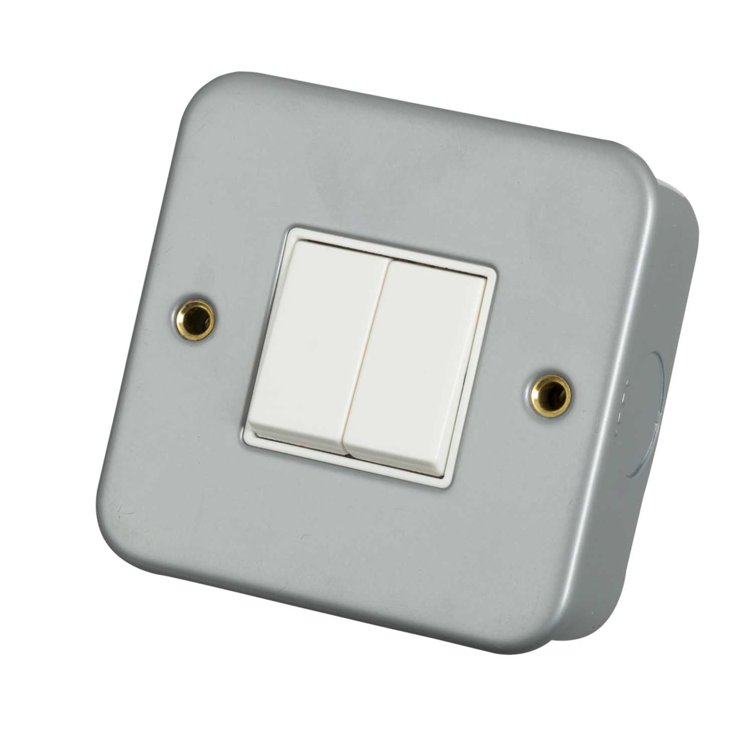 Scolmore Click Essentials 10A 2 Gang 2 Way Light Switch Metal Clad ...