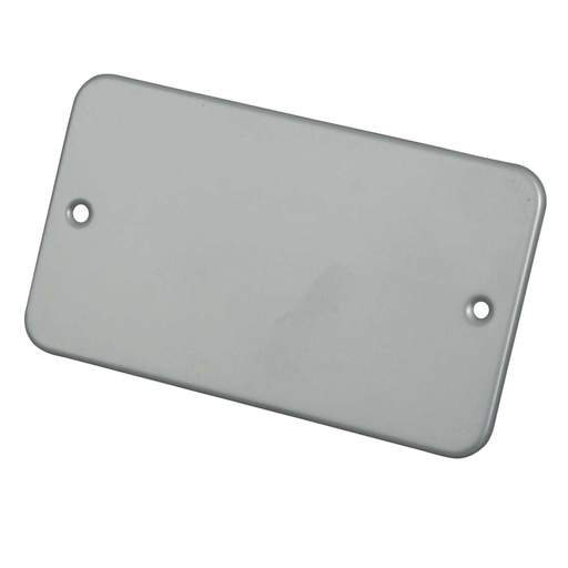 Scolmore Click Essentials 2 Gang Blank Plate with box Metal Clad