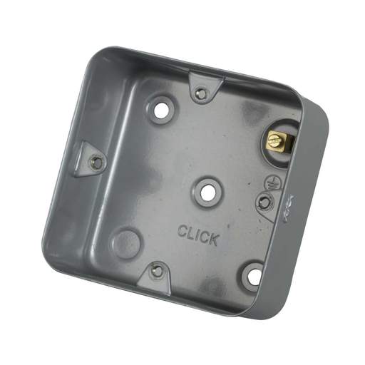 Scolmore Click Essentials 1 Gang 40mm Surface Mounting Box Metal Clad