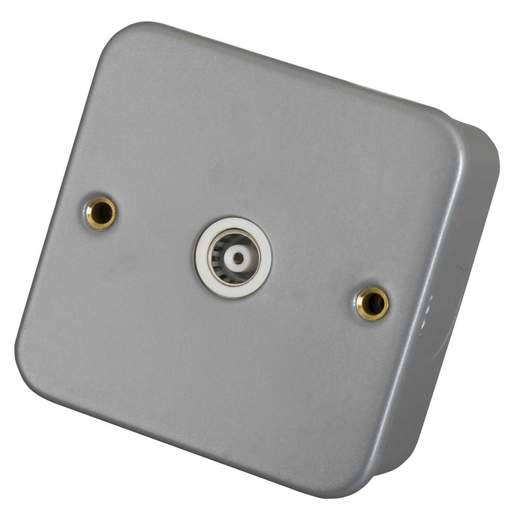 Scolmore Click Essentials 1 Gang Isolated Coaxial Socket Metal Clad