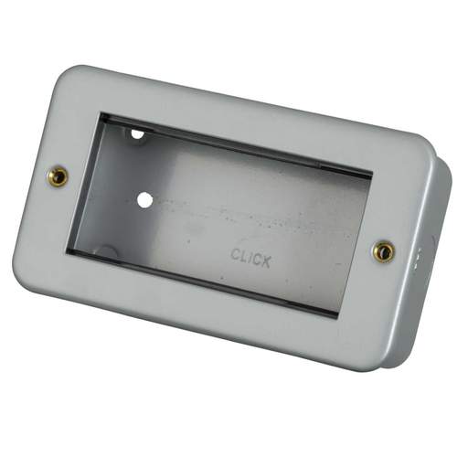 Scolmore Click Essentials 2 Gang 4 Module Front Plate and Enclosure Metal Clad