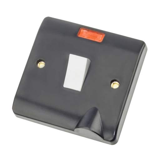 Scolmore Click Part M 20A DP Part M Switch with Neon White Insert Grey