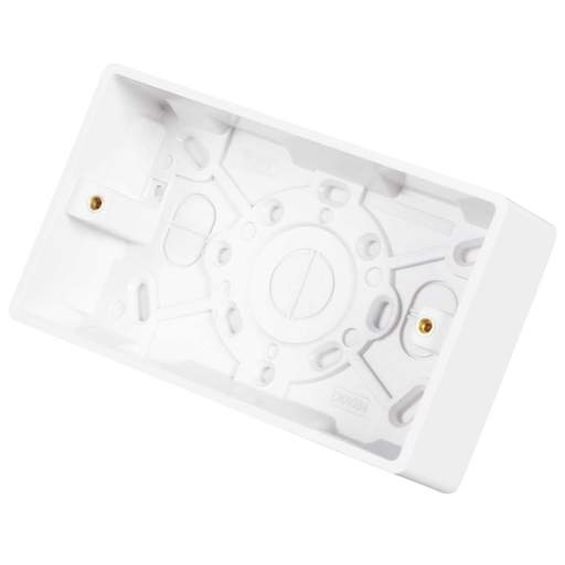 Scolmore Click Mode 2 Gang 35mm Pattress Back Box White