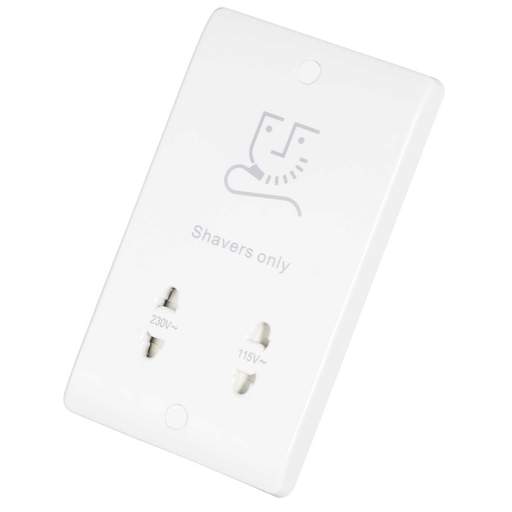 Scolmore Click Mode 115 / 230V Dual Voltage Shaver Socket White