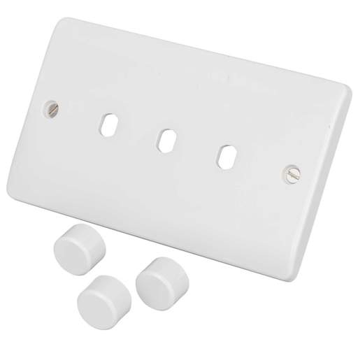 Scolmore Click Mode 3 Gang Dimmer Plate White
