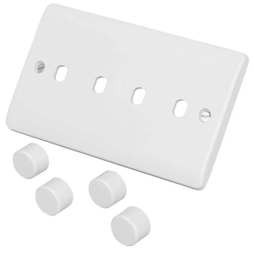 Scolmore Click Mode 4 Gang Dimmer Plate White