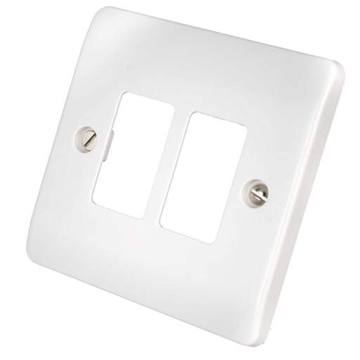 Scolmore Click Gridpro Mode 2 Gang Front Plate White