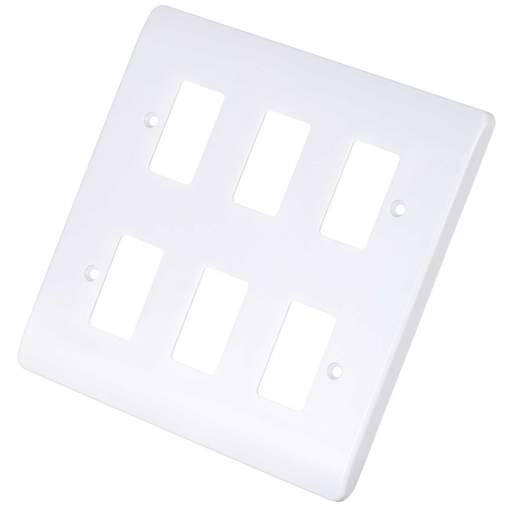 Scolmore Click Gridpro Mode 6 Gang Front Plate White