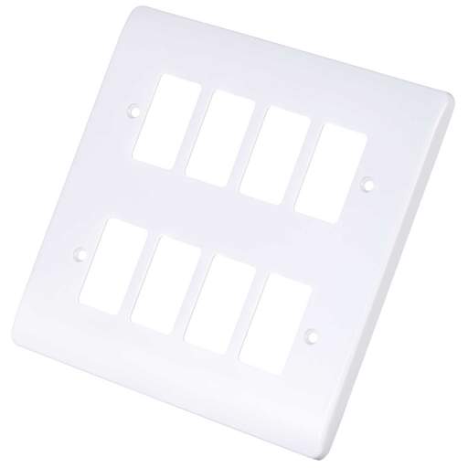 Scolmore Click Gridpro Mode 8 Gang Front Plate White
