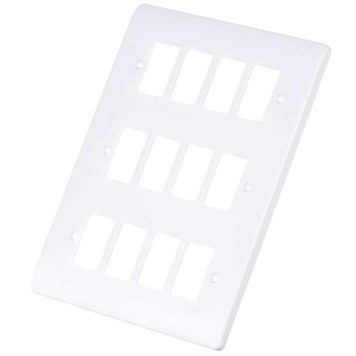 Scolmore Click Gridpro Mode 12 Gang Front Plate White