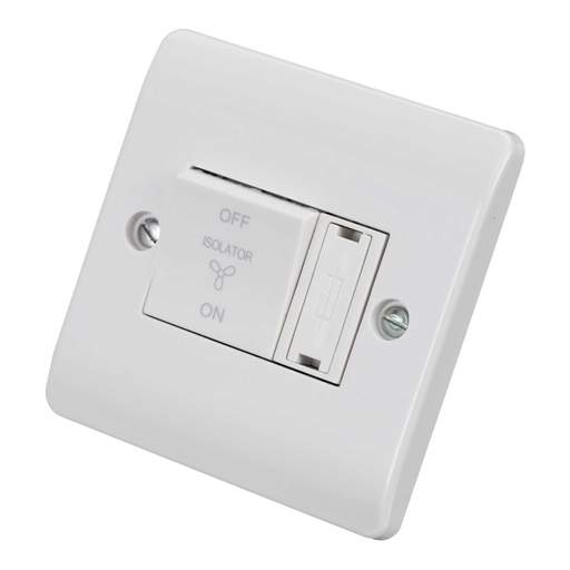 Scolmore Click Mode 10A Triple Pole Fan Isolator Switch with 3A Fuse White