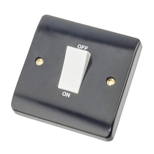 Scolmore Click Part M 45A DP 1 Gang Part M Switch White Insert Grey