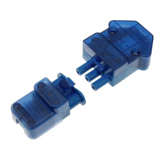Scolmore Click 250V 20A 3 Pin Screwed Down Cord Grip Flow Connector Blue