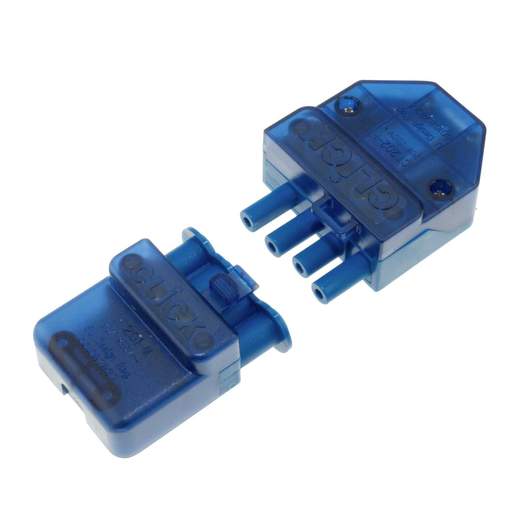 Scolmore Click Flow 20A 250V 4 Pin Flow Connector Blue