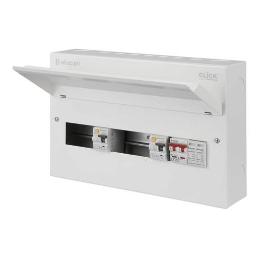 Scolmore Click Elucian 18 Way Dual 80A Type A RCD High Integrity Metal Clad Consumer Unit with SPD