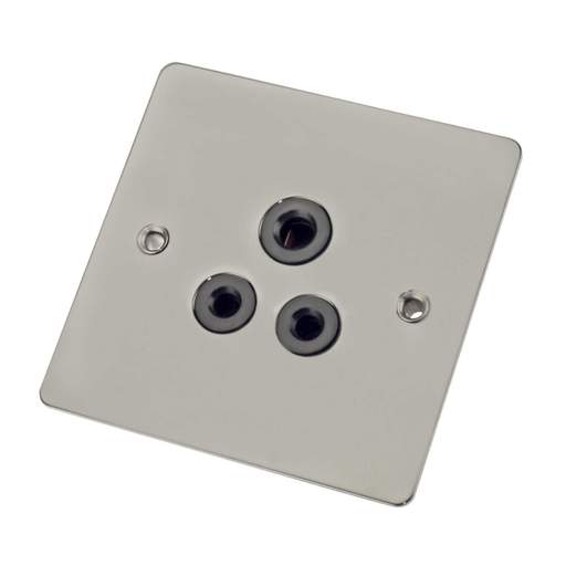 Scolmore Click Define 5A 1 Gang Unswitched Round Pin Socket Black Insert Black Nickel