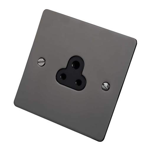 Scolmore Click Define 2A 1 Gang Unswitched Round Pin Socket Black Insert Black Nickel