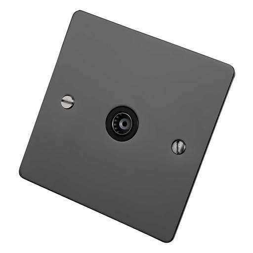 Scolmore Click Define 1 Gang Master Telephone Socket Black Insert Black Nickel
