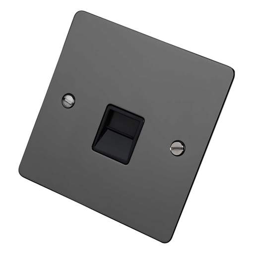 Scolmore Click Define 1 Gang Secondary Telephone Socket Black Insert Black Nickel