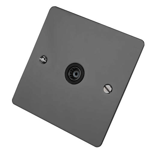 Scolmore Click Define 1 Gang Isolated Coaxial Socket Black Insert Black Nickel