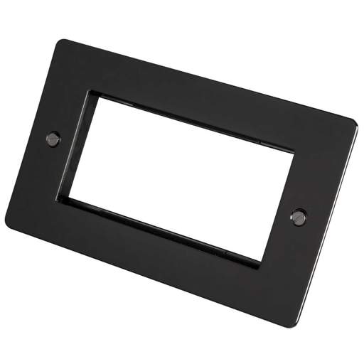 Scolmore Click Define 2 Gang 4 Euro Module Front Plate Black Nickel