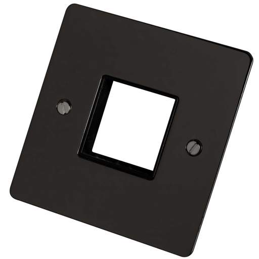 Scolmore Click Define 1 Gang 2 Minigrid Module Front Plate Black Insert Black Nickel