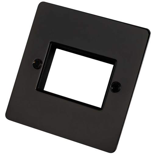 Scolmore Click Define 1 Gang 3 Minigrid Module Front Plate Black Insert Black Nickel