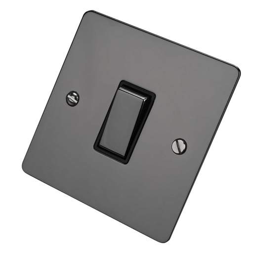 Scolmore Click Define 10A 1 Gang 2 Way Light Switch Black Insert Black Nickel