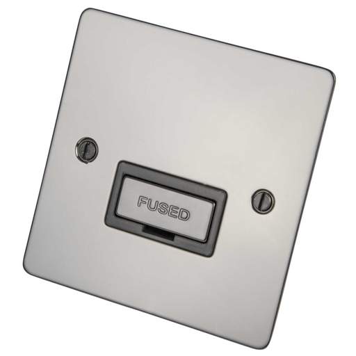 Scolmore Click Define 13A Unswitched Fused Spur Black Insert Black Nickel