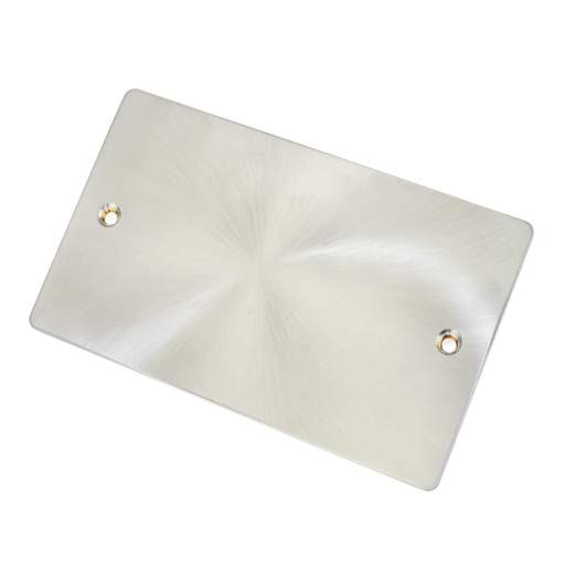 Scolmore Click Define 2 Gang Blank Plate Brushed Steel