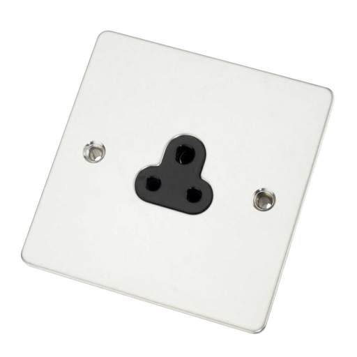 Scolmore Click Define 2A 1 Gang Socket Black Insert Polished Chrome