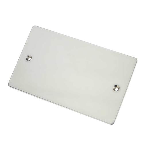 Scolmore Click Define 2 Gang Blank Plate Polished Chrome